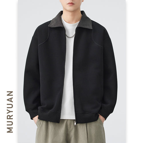 Barn Style Retro Open Front Patchwork Hoodie Casual Streetwear
