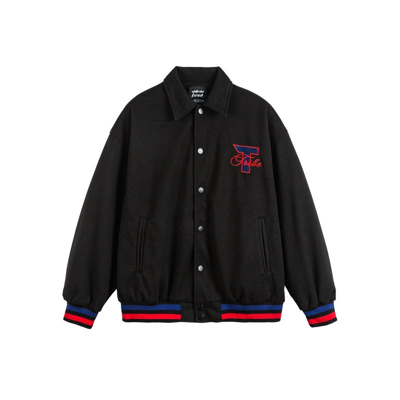 Streetwear Embroidered Printed Loose Casual Sport Jacket