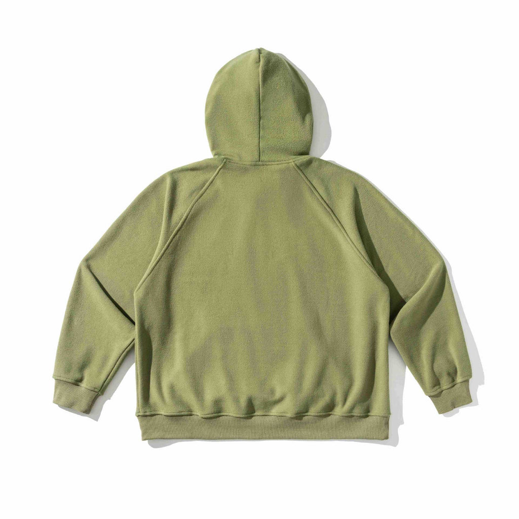 Letter Patch Embroidered Loose Fit Hooded Fleece Hoodie
