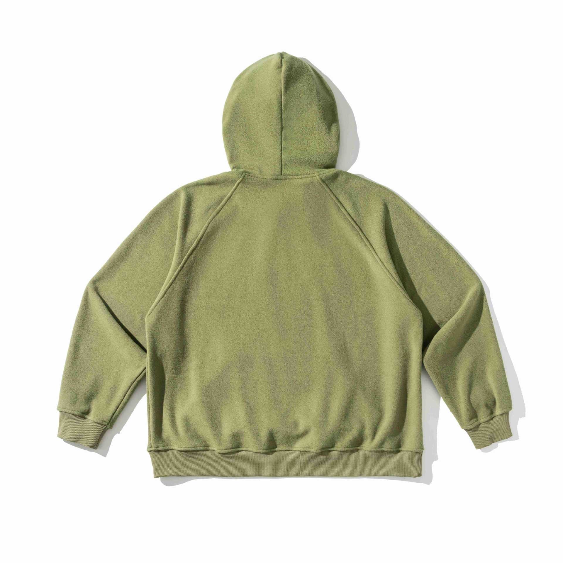 Letter Patch Embroidered Loose Fit Hooded Fleece Hoodie
