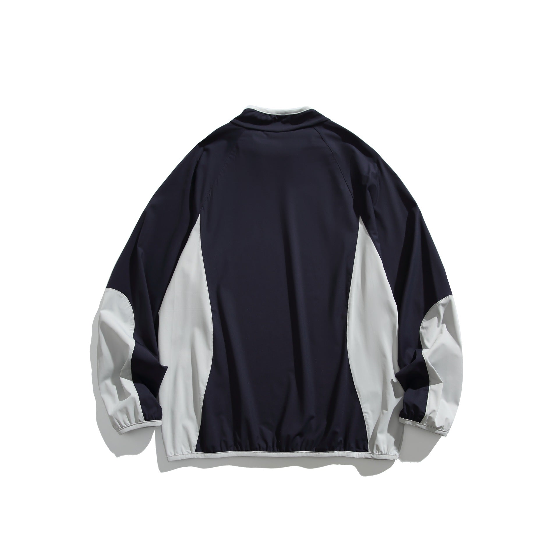 Streetwear Color-Blocked Spliced Loose Hooded Sweatshirt