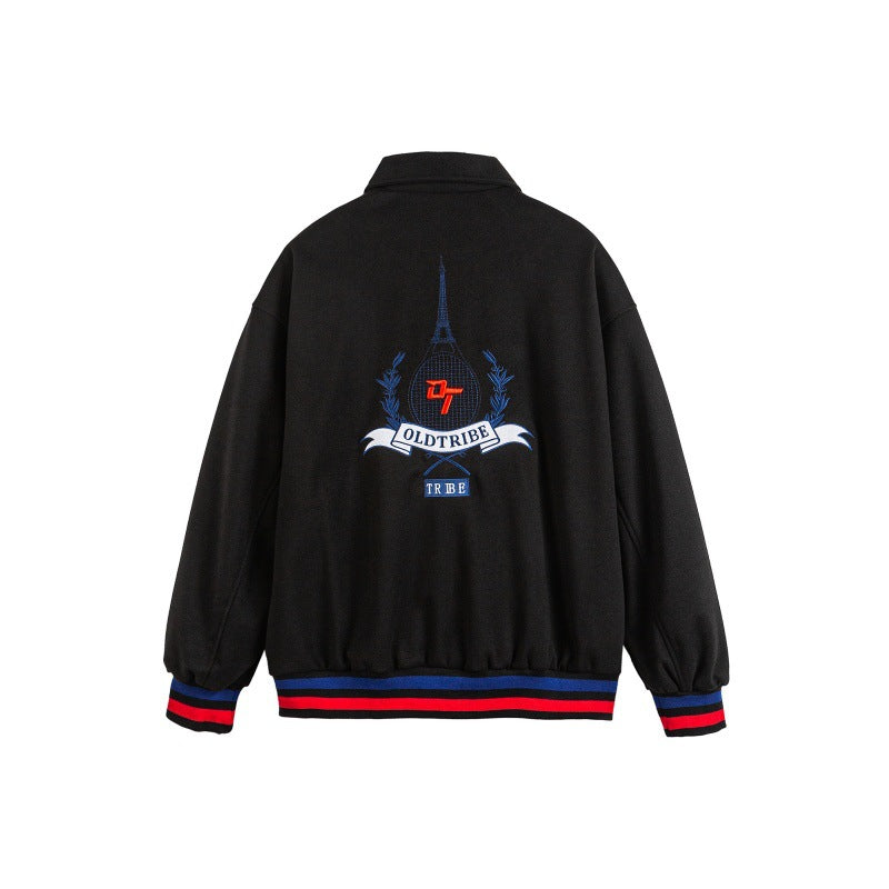 Streetwear Embroidered Printed Loose Casual Sport Jacket