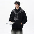Checkered Shawl Fake Two Piece