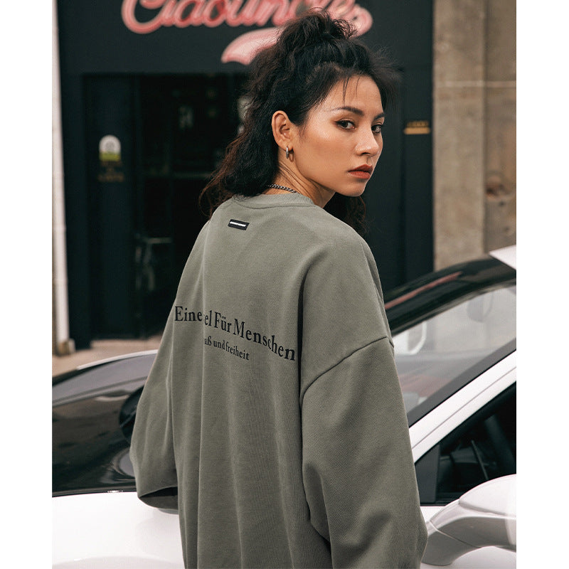 Printed Round Neck Hoodie