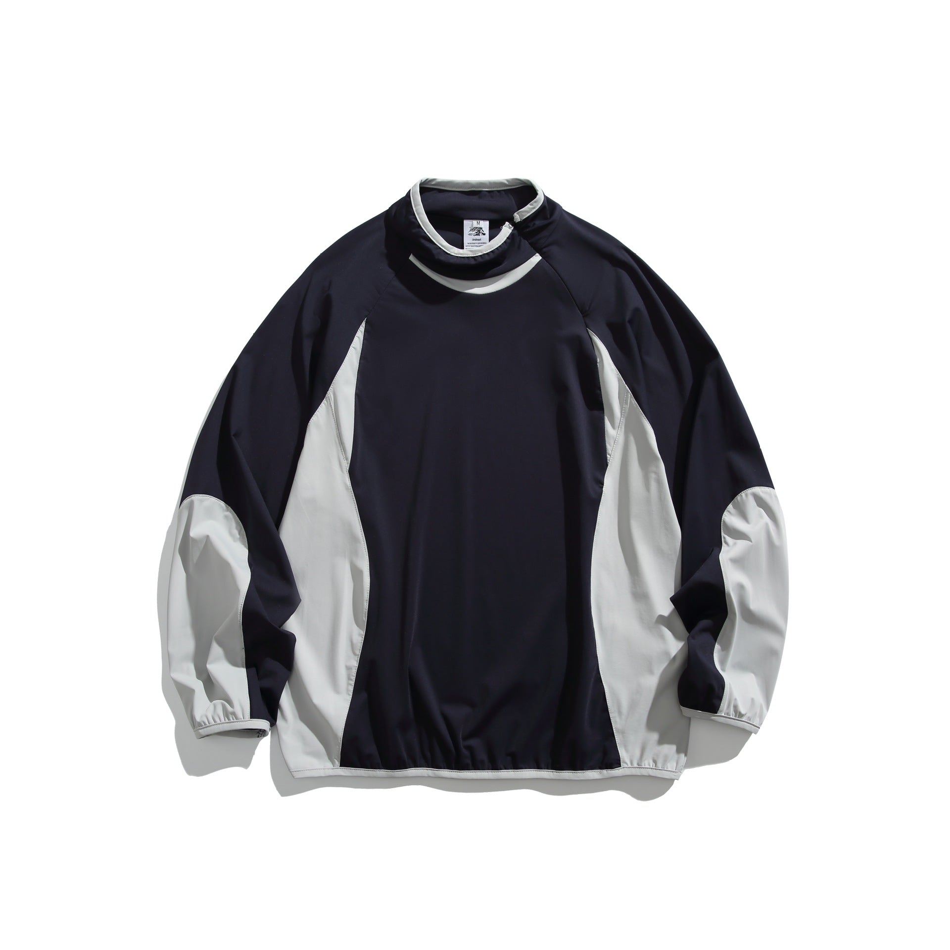 Streetwear Color-Blocked Spliced Loose Hooded Sweatshirt