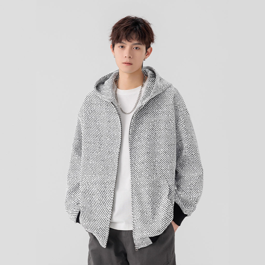 Style Textured Hoodie Autumn Vintage Streetwear High-Street Heavyweight