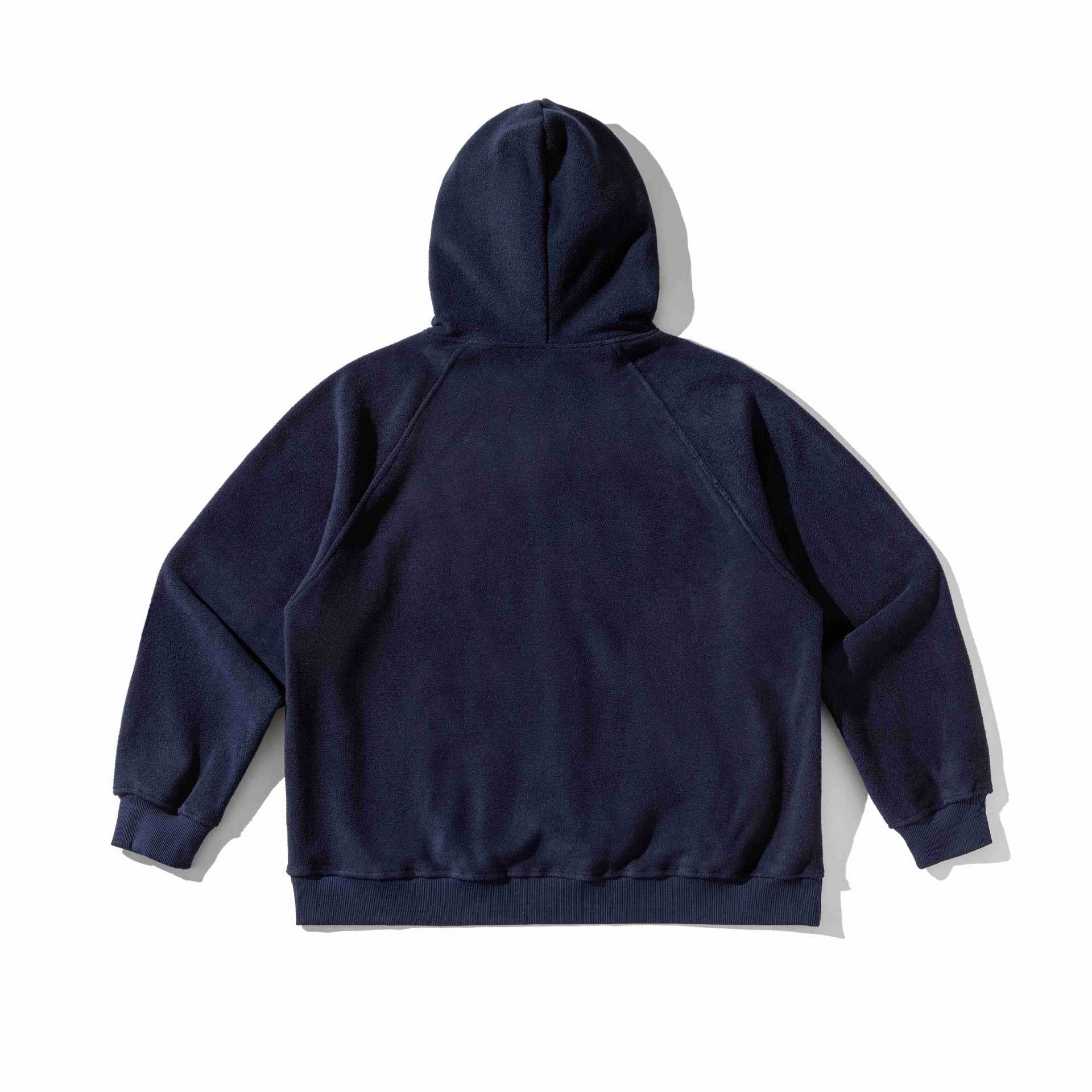 Letter Patch Embroidered Loose Fit Hooded Fleece Hoodie