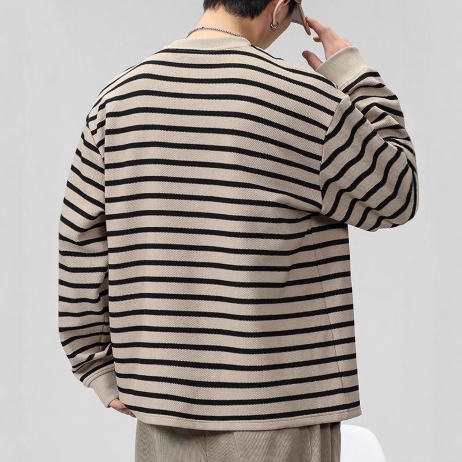Retro Minimalist Striped Hoodie