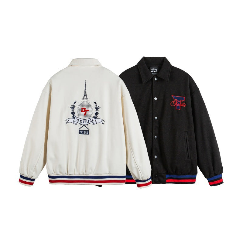 Streetwear Embroidered Printed Loose Casual Sport Jacket