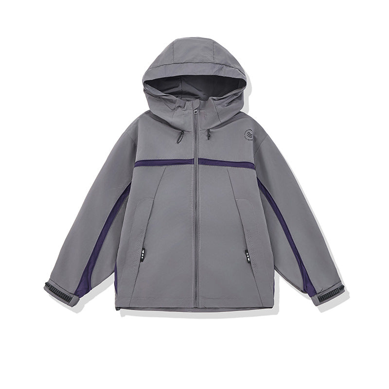 Streetwear Color-Block Design Loose Hooded Jacket