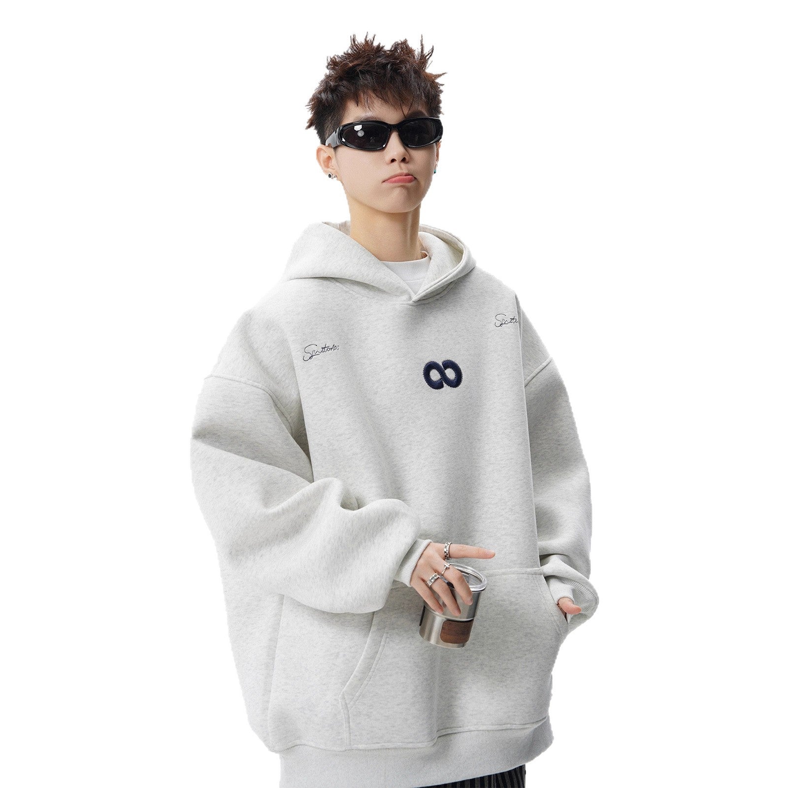 Infinity - Heavyweight Vintage Letter Embroidery Hoodie