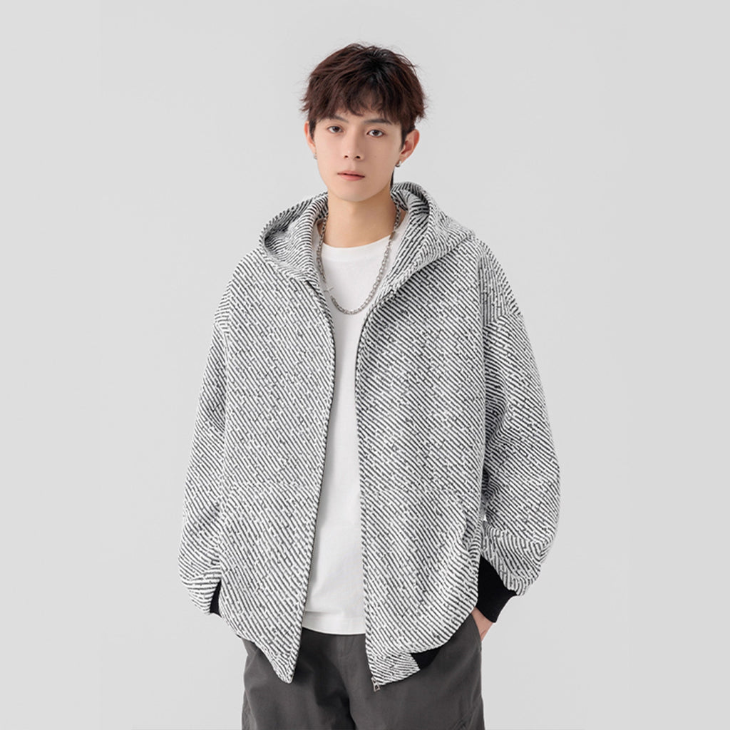 Style Textured Hoodie Autumn Vintage Streetwear High-Street Heavyweight