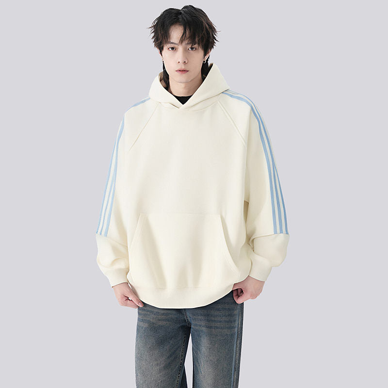 Three Stripes Hooded Sweatshirt Vintage Streetwear