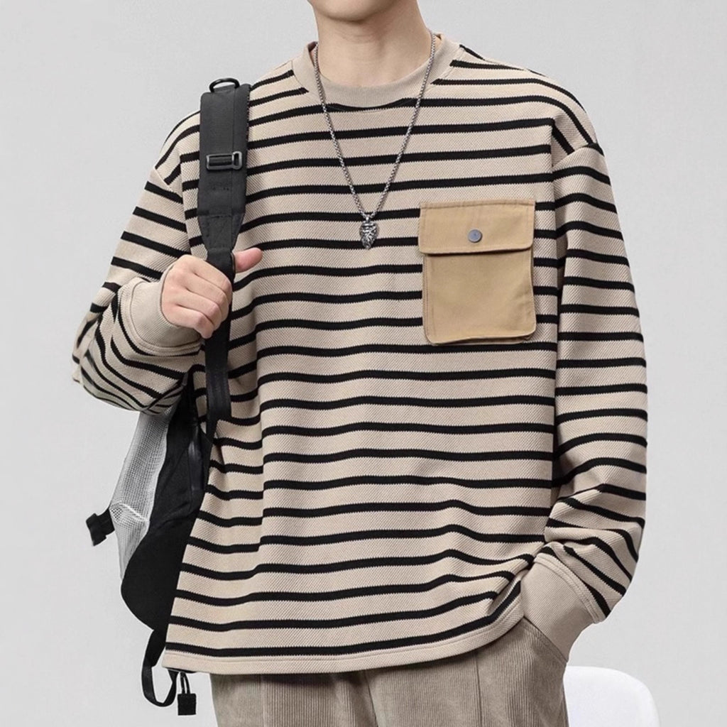 Retro Minimalist Striped Hoodie