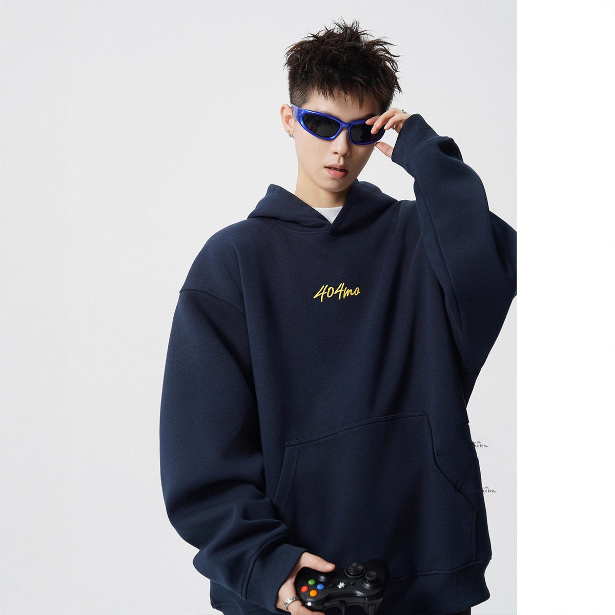 Letter Print Fleece Hoodie Winter High Street Heavyweight Loose Versatile Jacket