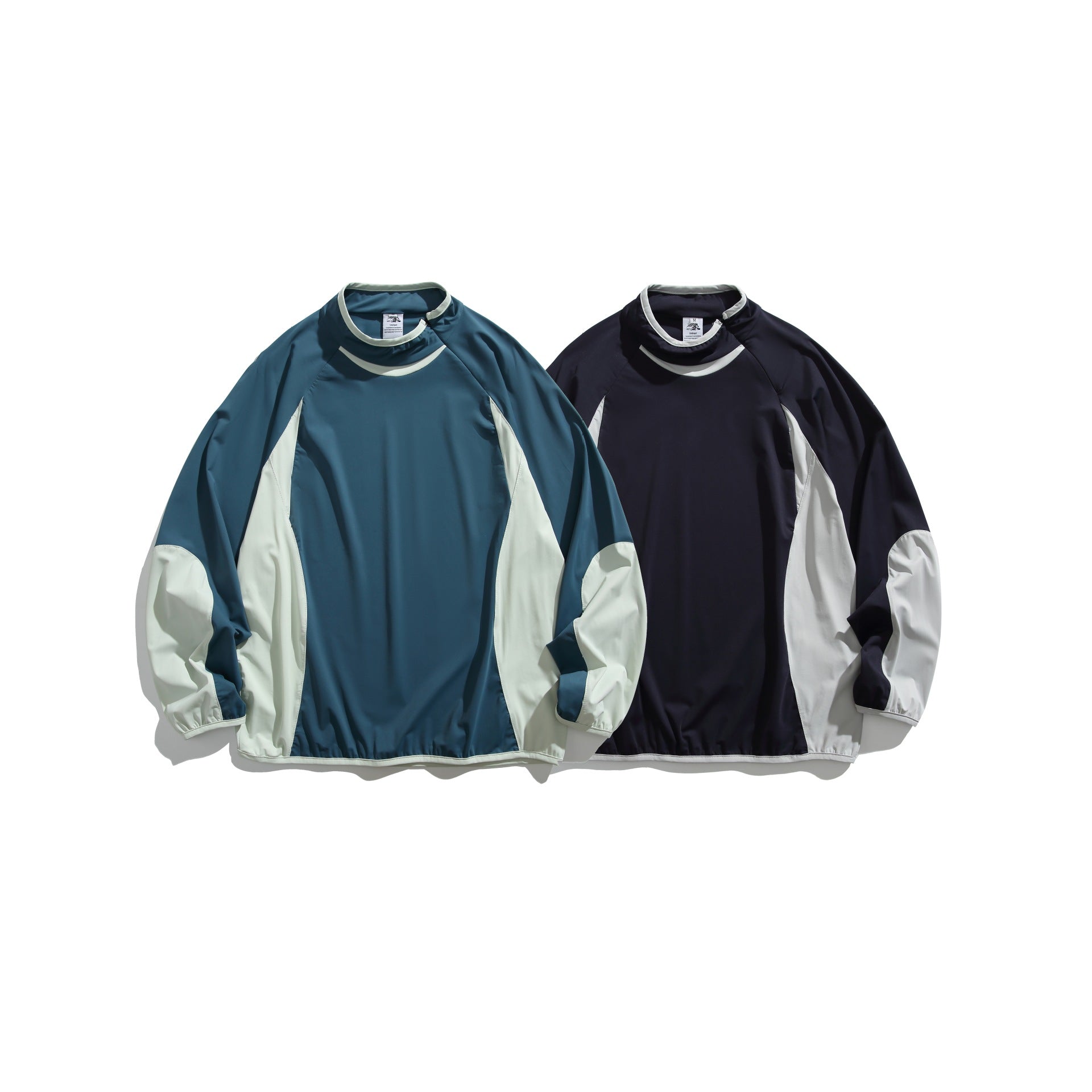Streetwear Color-Blocked Spliced Loose Hooded Sweatshirt