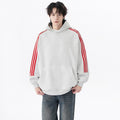 Three Stripes Hooded Sweatshirt Vintage Streetwear