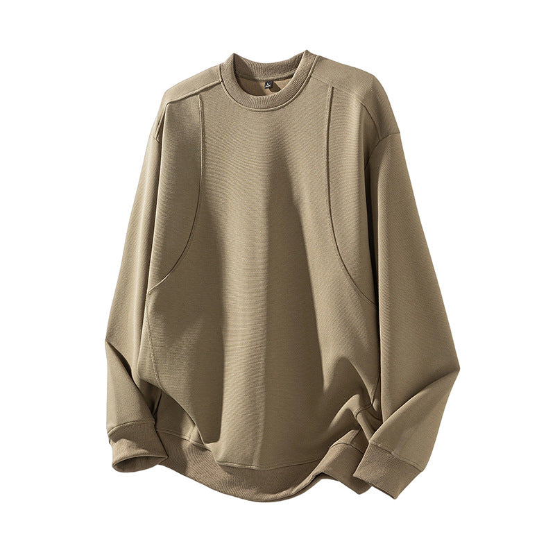 Cut-and-Sew Long Sleeve Hoodie for Men, Drop Shoulder Sleeve