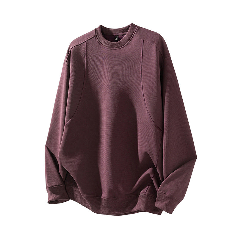 Cut-and-Sew Long Sleeve Hoodie for Men, Drop Shoulder Sleeve