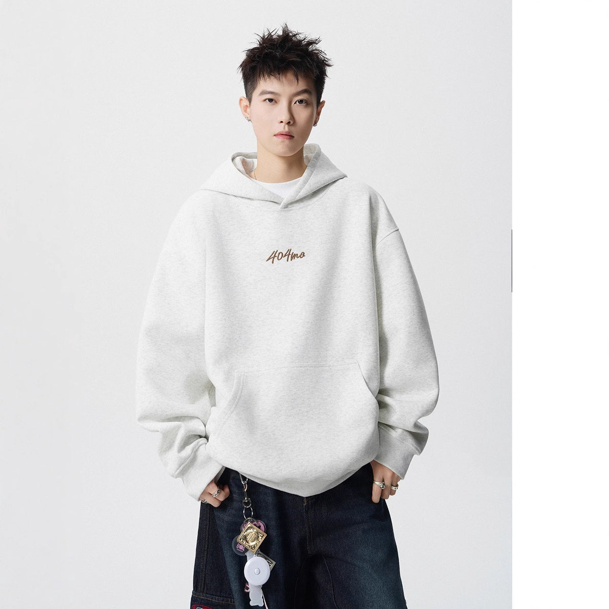 Letter Print Fleece Hoodie Winter High Street Heavyweight Loose Versatile Jacket